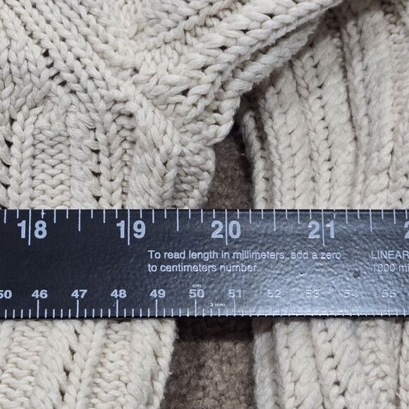 Gap Women's Beige Open Front Bomber Cardigan Sweater Cuff Sleeve Cable Knit Lg - Picture 8 of 10